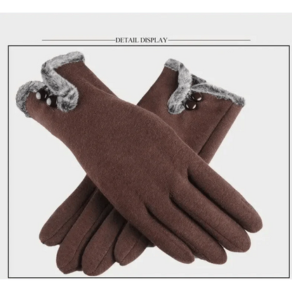 Elegant Red Autumn Full Finger Warm Women Gloves Classic Soft Comfortable Winter One Size Gloves For Women