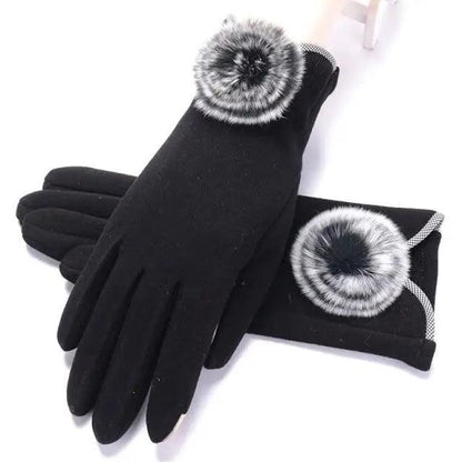 Elegant Red Autumn Full Finger Warm Women Gloves Classic Soft Comfortable Winter One Size Gloves For Women