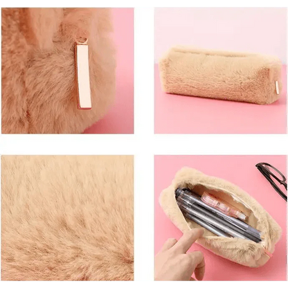 Soft Pencil Pouch For Student Durable Plush Stuffed Accessory Pencil Case For School