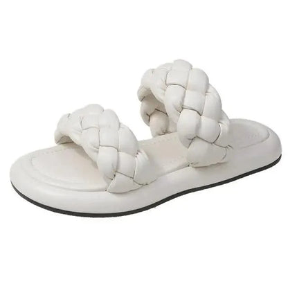 Elegant Solid Sandals Comfortable Women Summer Collection - Narrow Band Platform Cute Sandals Slippers Outfit indoor outdoor
