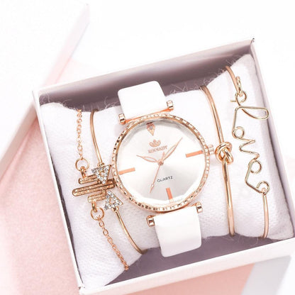 Elegant Style Fashion Womens Watch Luxury Leather Band Analog Quartz Wrist Watch Women Dress Leather Band Thin Minimalist Casual Simple Dress Analog Quartz Wristwatch