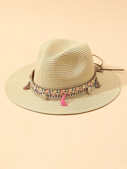 Elegant Tassel Beach Hats For Women Women's Bucket Sun Hat Max Sun Protection Holiday Hats Ladies Sun Hat Summer Straw Hats UV Protection Foldable Travel One Size Hat Modern Summer Fedoras For Party