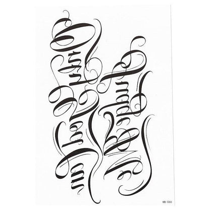 Elegant Temporary Waterproof Tattoos Big Tribal Sticker Black Large Body Art Makeup Fake Tattoo For Mens Womens