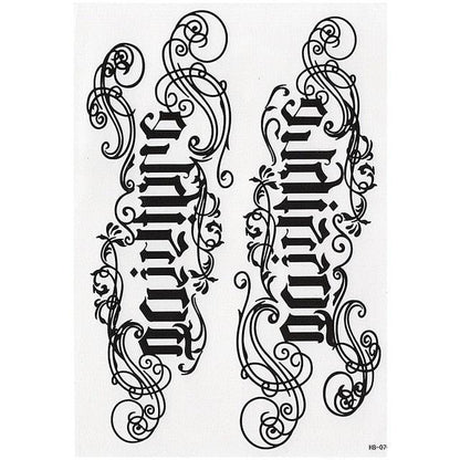 Elegant Temporary Waterproof Tattoos Big Tribal Sticker Black Large Body Art Makeup Fake Tattoo For Mens Womens