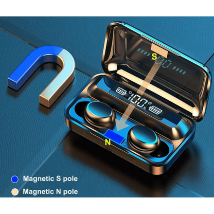 Elegant TWS Bluetooth 5.0 Earphones 2200mAh Charging Box Modern Wireless Headphone 9D Stereo Sports Waterproof Earbuds Luxury Headsets With Microphone Wireless Headphones with LED Display Wireless Earbuds with Mic, IPX8 Waterproof Touch Control Headphones