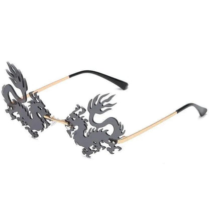 Elegant Unisex Rimless Sunglasses Women Fashion Unique Sun Glasses Design Black Red Bright Colors Perfect Gift