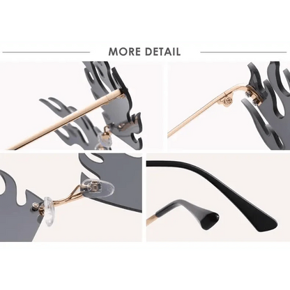 Elegant Unisex Rimless Sunglasses Women Fashion Unique Sun Glasses Design Black Red Bright Colors Perfect Gift