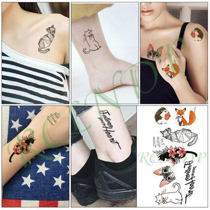 Elegant Waterproof Temporary Butterfly Sticker Tattoo Fake  Halloween Party Tattoo For Woman Girls