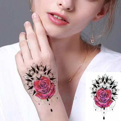 Elegant Waterproof Temporary Butterfly Sticker Tattoo Fake  Halloween Party Tattoo For Woman Girls