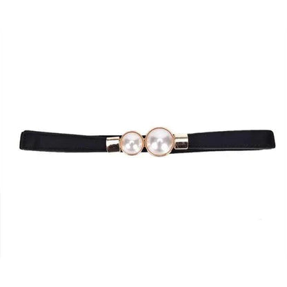 Elegant Wide Fabric Strap  Silver Metal Buckle Belts For Women Trendy Women's Fashion Stretchable Classic Color Belts