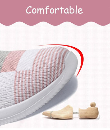 Elegant Women Shoes Espadrilles Knitted Sneakers Women New Flat Shoes Mix Color Casual Walking Shoes Slip-on Sock Shoe Lady Girls Running Shoes Mesh Air Mesh Womens Espadrilles