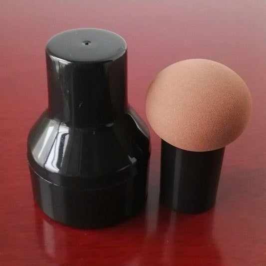 Elegant Womens Non-latex Makeup Sponge Mushroom Head Powder Liquid Dry And Wet Multifunction Makeup Brush Cosmetic Tool Storage Box