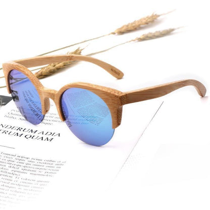 Elegant Wooden Design Classic Sunglasses Design Stylish Popular Wooden Sunglasses For Men & Women  Round Bamboo Glasses Mirror Sun Glasses Retro Glasses