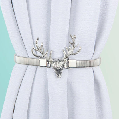 Elk Feather Elastically Stretchable Curtain Clip Decor Curtains Holders Tieback Buckle For Home Decoration Accessories Modern Simple Style Curtain Tie Backs Stretchy Wire Rope Curtain Straps For Home Decor