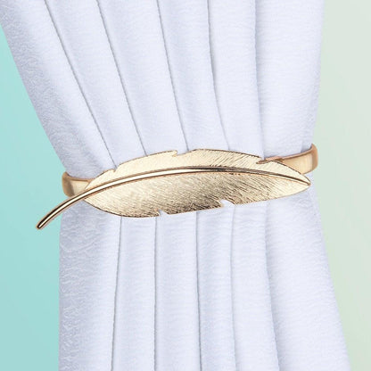 Elk Feather Elastically Stretchable Curtain Clip Decor Curtains Holders Tieback Buckle For Home Decoration Accessories Modern Simple Style Curtain Tie Backs Stretchy Wire Rope Curtain Straps For Home Decor