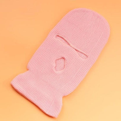 Embroidery Three-hole Balaclava Knit Hat Army Tactical CS Winter Ski Riding Mask Beanie Prom Party Mask Warm Mask Three 3 Hole Balaclava Knit Hat Ski Mask 3-Hole Knit Hat Full Face Cover Balaclava Hats Funny Party Embroidery Beanies Caps