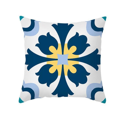 Ethnic Floral Patterns Sofa Cushion Cases Nordic Geometric Simple Blue Modern Decorative Throw Pillow Case Cushion Case For Room Bedroom Pillows Case Bohemian Decor Home Pillows 45x45CM