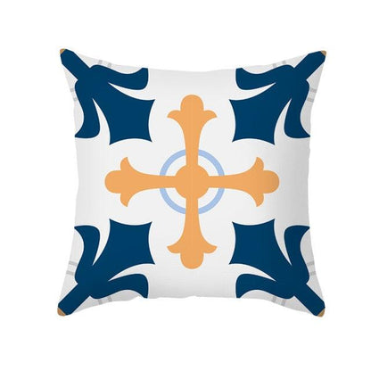 Ethnic Floral Patterns Sofa Cushion Cases Nordic Geometric Simple Blue Modern Decorative Throw Pillow Case Cushion Case For Room Bedroom Pillows Case Bohemian Decor Home Pillows 45x45CM