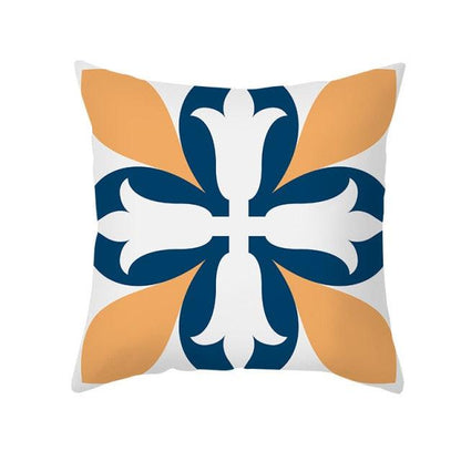 Ethnic Floral Patterns Sofa Cushion Cases Nordic Geometric Simple Blue Modern Decorative Throw Pillow Case Cushion Case For Room Bedroom Pillows Case Bohemian Decor Home Pillows 45x45CM