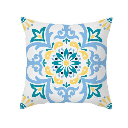 Ethnic Floral Patterns Sofa Cushion Cases Nordic Geometric Simple Blue Modern Decorative Throw Pillow Case Cushion Case For Room Bedroom Pillows Case Bohemian Decor Home Pillows 45x45CM