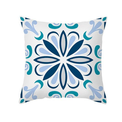 Ethnic Floral Patterns Sofa Cushion Cases Nordic Geometric Simple Blue Modern Decorative Throw Pillow Case Cushion Case For Room Bedroom Pillows Case Bohemian Decor Home Pillows 45x45CM