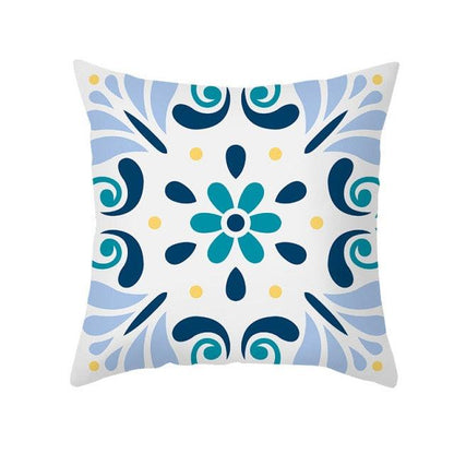 Ethnic Floral Patterns Sofa Cushion Cases Nordic Geometric Simple Blue Modern Decorative Throw Pillow Case Cushion Case For Room Bedroom Pillows Case Bohemian Decor Home Pillows 45x45CM