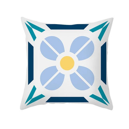 Ethnic Floral Patterns Sofa Cushion Cases Nordic Geometric Simple Blue Modern Decorative Throw Pillow Case Cushion Case For Room Bedroom Pillows Case Bohemian Decor Home Pillows 45x45CM