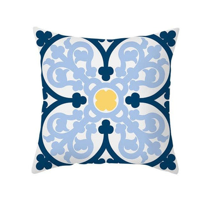 Ethnic Floral Patterns Sofa Cushion Cases Nordic Geometric Simple Blue Modern Decorative Throw Pillow Case Cushion Case For Room Bedroom Pillows Case Bohemian Decor Home Pillows 45x45CM