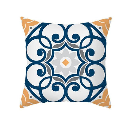 Ethnic Floral Patterns Sofa Cushion Cases Nordic Geometric Simple Blue Modern Decorative Throw Pillow Case Cushion Case For Room Bedroom Pillows Case Bohemian Decor Home Pillows 45x45CM