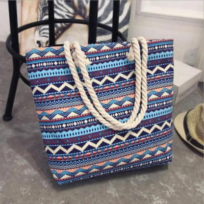 Eye-Catching Fashionable Folding Women Big Size Handbag Ladies Casual Flower Printing Canvas Graffiti Shoulder Bag