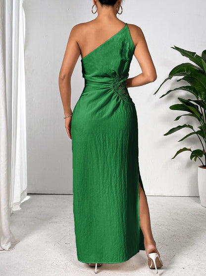 One Shoulder Sleeveless Maxi Dress Elegant & Sophisticated Evening Wear Women Luxury Party Dress