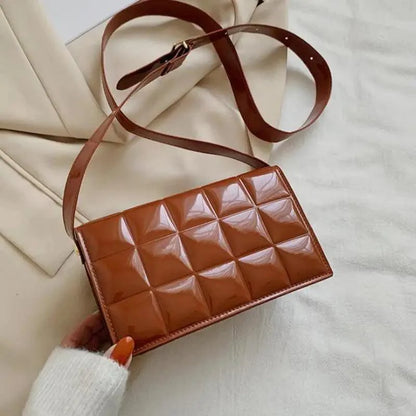 Fabulous Luxury Shoulder Bag Shiny Pu Leather Crossbody Bags For Women Small Flap Handbag Designer Female Messenger Bags