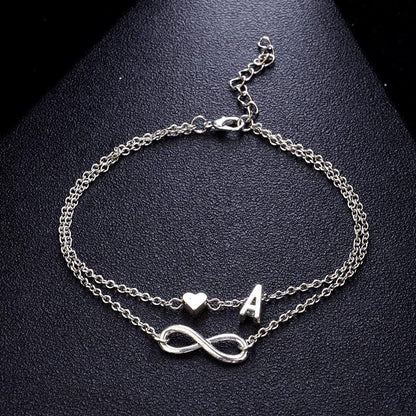 Fashion Bracelets Silver Color Geometric Infinity Symbol Letters Sterling Silver Adjustable Mother's Day Jewelry Gift Birthday Valentine’s Day Gifts For Women Mom Wife Girls
