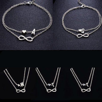 Fashion Bracelets Silver Color Geometric Infinity Symbol Letters Sterling Silver Adjustable Mother's Day Jewelry Gift Birthday Valentine’s Day Gifts For Women Mom Wife Girls