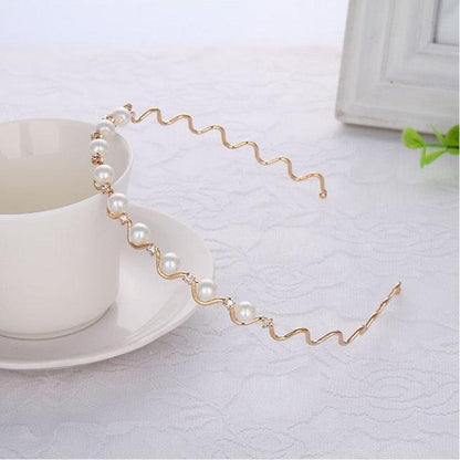 Fashion Chic Metal Wave Invisible Headband Gold Thin Hair Hoop For Women Girls Wild Headwear Hair Styling Tool Gorgeous Hair Accessories For Women