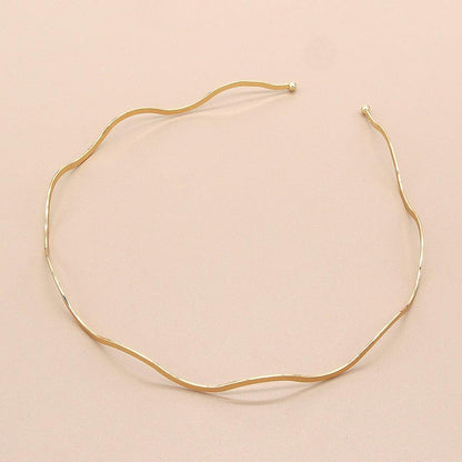 Fashion Chic Metal Wave Invisible Headband Gold Thin Hair Hoop For Women Girls Wild Headwear Hair Styling Tool Gorgeous Hair Accessories For Women