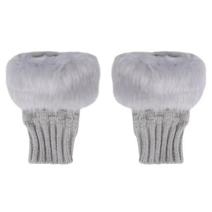 Fashion Fingerless Warm Wool Knitted Classic Fur Half One Size Finger Gloves For Women Cute Soft And Comfortable Trendy Fashion Stretchy Gloves For Women
