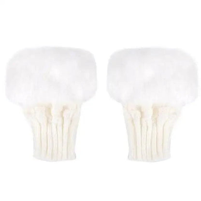 Fashion Fingerless Warm Wool Knitted Classic Fur Half One Size Finger Gloves For Women Cute Soft And Comfortable Trendy Fashion Stretchy Gloves For Women
