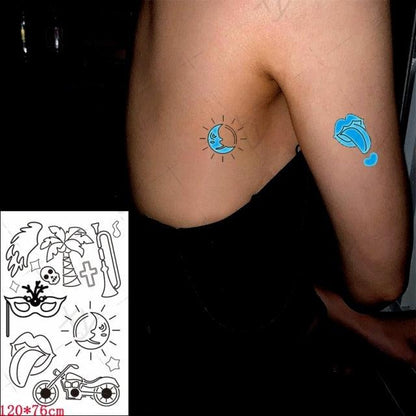 Fashion Luminous Sticker Tattoos Waterproof Temporary Different Luxury Tattoos For Womens Mens Kids
