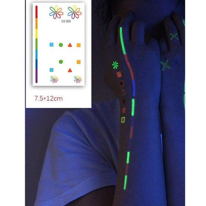 Fashion Luminous Sticker Tattoos Waterproof Temporary Different Luxury Tattoos For Womens Mens Kids
