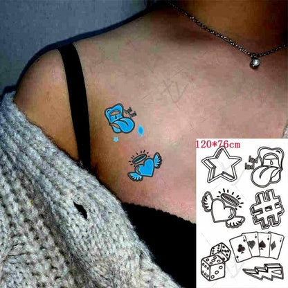 Fashion Luminous Sticker Tattoos Waterproof Temporary Different Luxury Tattoos For Womens Mens Kids
