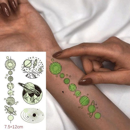 Fashion Luminous Sticker Tattoos Waterproof Temporary Different Luxury Tattoos For Womens Mens Kids