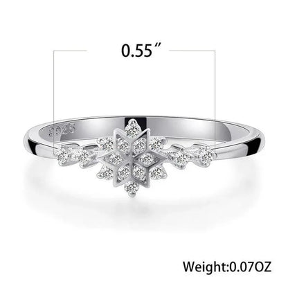 Fashion Luxury 925 Sterling Silver Snowflake Ring  - 2021 Trending Fashion Jewelry for women Wedding Band Ring Promise Love Engagement Rings