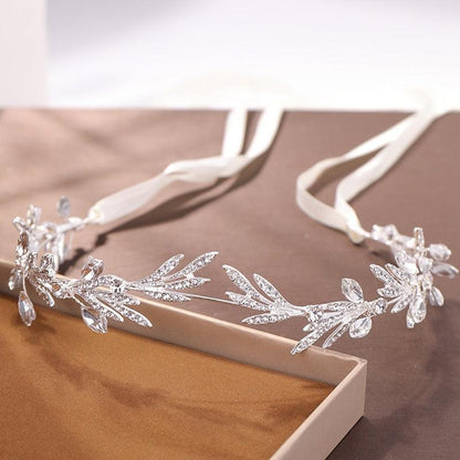 Fashion New Crystal Silver Color Tiara Crowns Leaf Rhinestone Wedding Headbands Hairbands Bridal Women Hair Jewelry Gorgeous Hair Accessories For Women