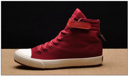Fashion New Mens Light Breathable Canvas Casual Black White  High Top Solid Color Sneakers Shoes Vulcanized Mens Sports Walking Jogging Non Slip Athletic Sneakers