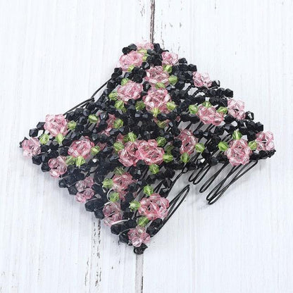 Fashion Professional Hair Comb Ladies Magic Beads Elasticity Double Bead String Clamp Stretchy Gorgeous Hair Accessories For Women for Valentine's Day