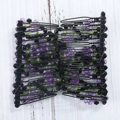 Fashion Professional Hair Comb Ladies Magic Beads Elasticity Double Bead String Clamp Stretchy Gorgeous Hair Accessories For Women for Valentine's Day