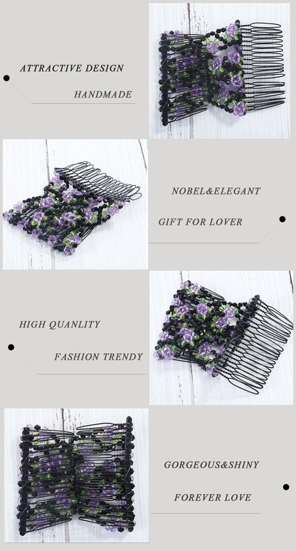 Fashion Professional Hair Comb Ladies Magic Beads Elasticity Double Bead String Clamp Stretchy Gorgeous Hair Accessories For Women for Valentine's Day