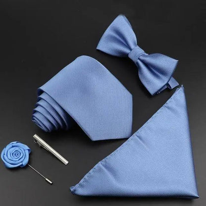 Fashion Red Business Necktie Matching Bowtie Flower Vintage Design Set For Men Self-Tie Bow Tie And Pocket Square Classic Business Tuxedo Wedding Bowties Handkerchief Set Men Necktie And Pocket Square Set