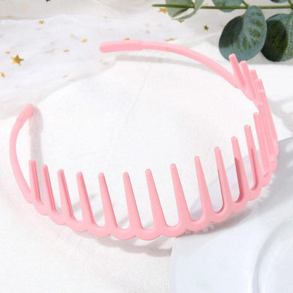 Fashion Simple Headdress Solid Color Resin Hair Comb Hairbands Headband Hair Hoop Bezel With Teeth Gorgeous Hair Accessories For Women